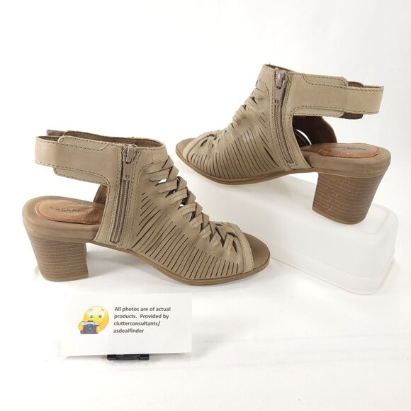 Rockport Slingback Open Toe Heel Sandals Womens Size 6.5 CDT07KH Beige - Picture 4 of 10
